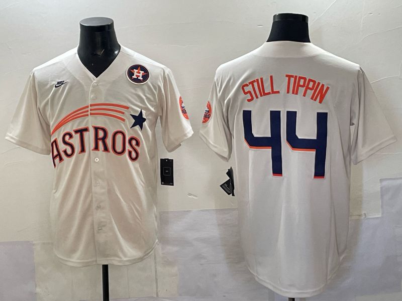 Men 2025 Houston Astros #44 Still Tippin Cream Joint Name Nike MLB Jersey 02
